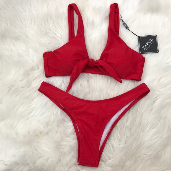 zaful red bathing suit